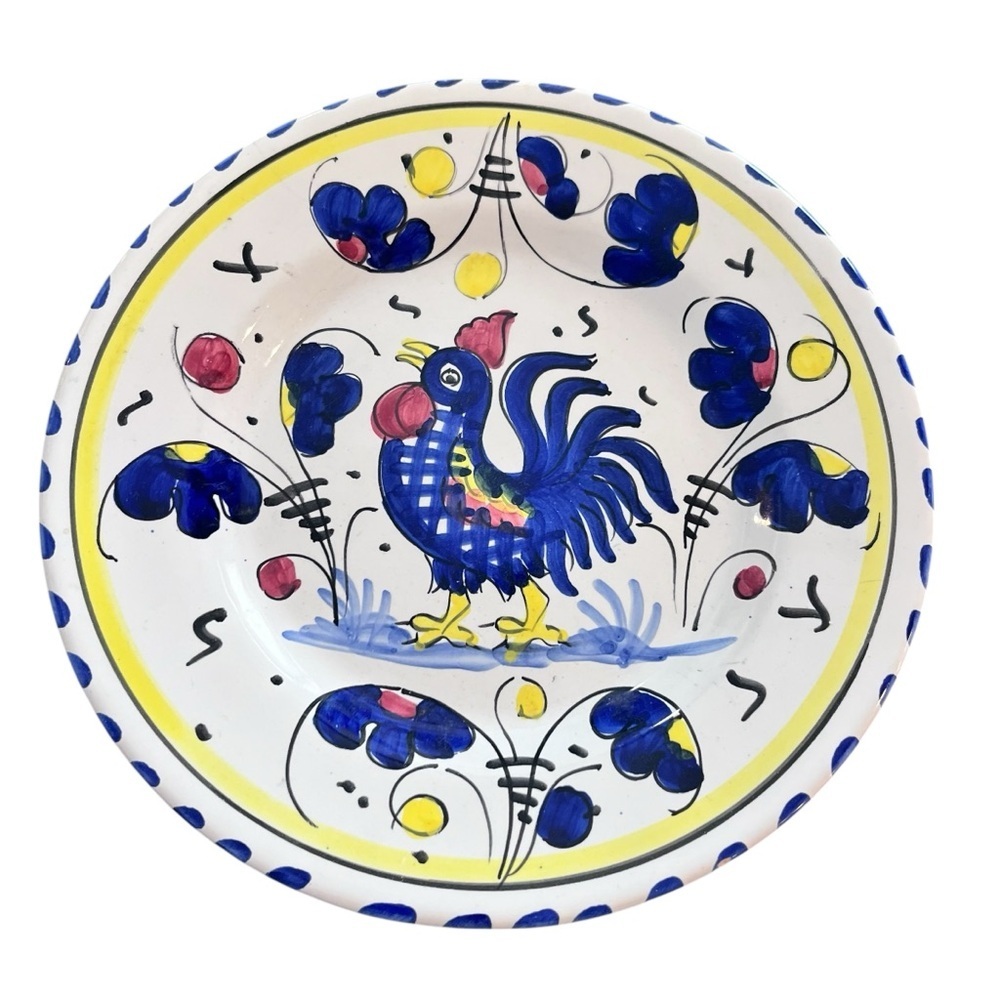 Italian Rooster Ceramic Plate 8”